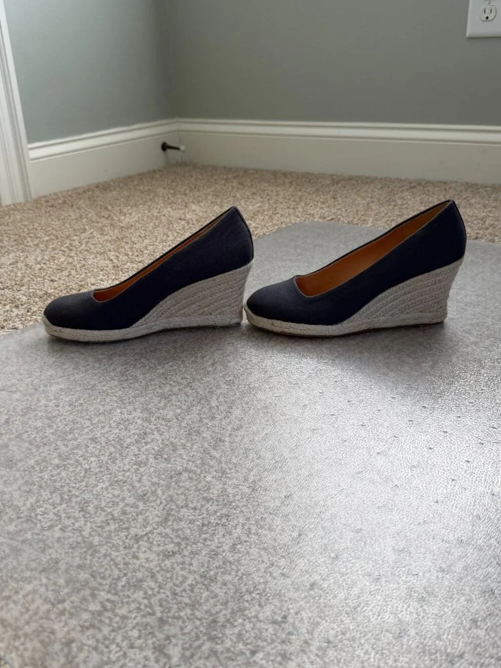 J. Crew Canvas Espadrille Wedge | Navy | Size 8.5